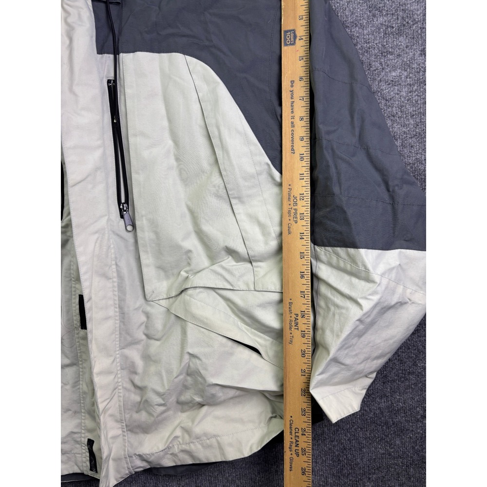 Vintage OP Ocean Pacific Hooded Jacket Mens L Grey Colorblock Nylon Windbreaker - Picture 4 of 8